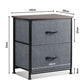 Maisonware Nightstand with 2 Fabric Drawers