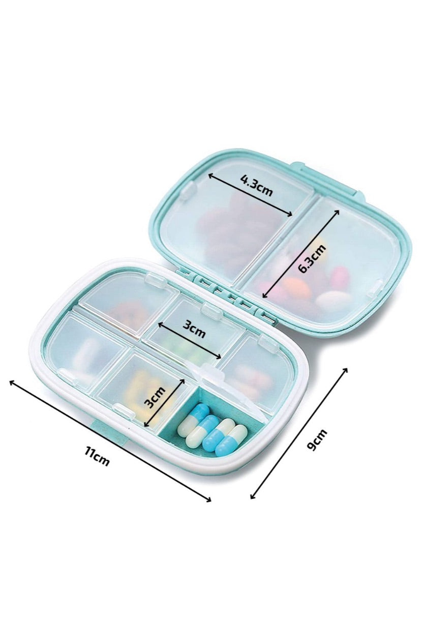 Maisonware Travel Size 8 Compartment Pill Organiser - Pack of 3